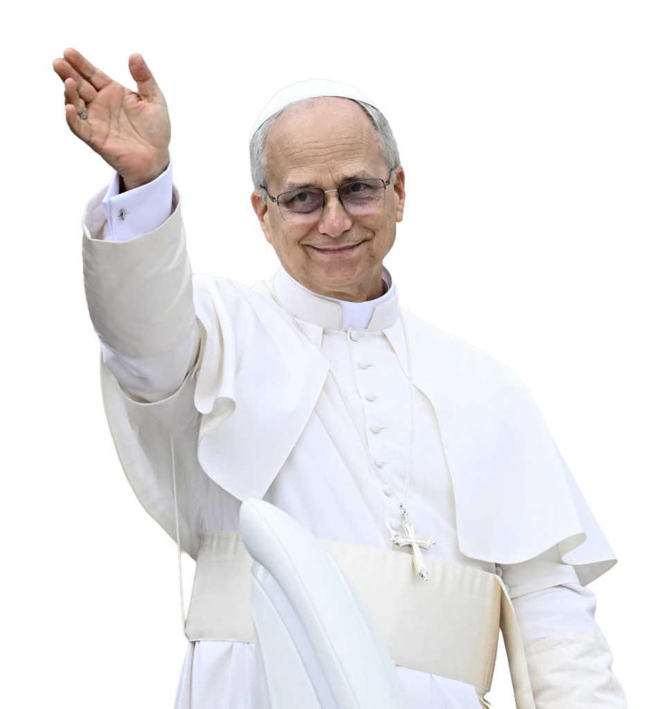 Pope Leo waves to a crowd